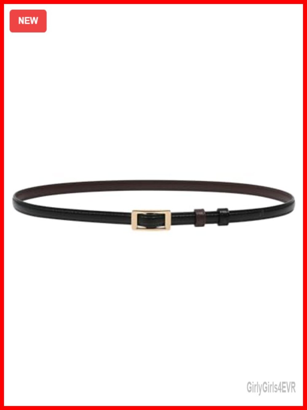 Reversible Hole-Free Skinny Belt for Women, Flexible PU Leather Waist Belt